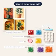 Collage aus vier Grünpflanzen in Töpfen Diamond Painting – Inhalt des Sets