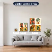 Collage aus vier Grünpflanzen in Töpfen Diamond Painting – verfügbare Größen