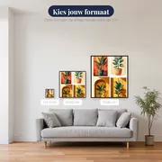 Collage van vier groene kamerplanten in potten Diamond Painting – beschikbare formaten