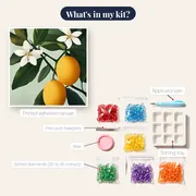 Yellow Lemon Branch Diamond Painting – kit contents