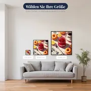 Hausgemachte Erdbeermarmelade, Donuts und Kaffee Diamantmalerei – verfügbare Größen