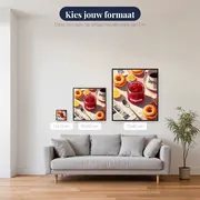Diamantschilderij Zelfgemaakte Aardbeienjam, Donuts en Koffie – beschikbare formaten