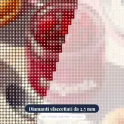 Marmellata di fragole fatta in casa, donuts e caffè Diamond Painting – primo piano dei diamanti