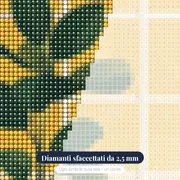 Pianta verde minimalista davanti alla finestra Diamond Painting – primo piano dei diamanti