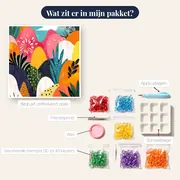 Abstract landschap van gekleurde heuvels Diamond Painting – inhoud van het pakket