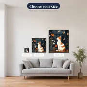 White and Ginger Cat Watching the Night at the Window Diamond Painting – available sizes