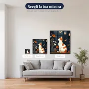 Gatto bianco e rosso osserva la notte alla finestra Diamond Painting – misure disponibili