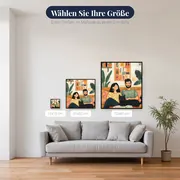 Paar liest Buch mit schwarzer Katze auf dem Sofa Diamond Painting – verfügbare Größen