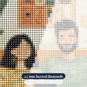 Couple Reading a Book with Their Black Cat on the Couch Diamond Painting – diamond close-up