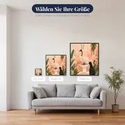 Strauß auf der Toilette mit schwarzer Katze Diamond Painting – verfügbare Größen