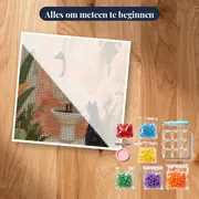 Struisvogel op het toilet met zwarte kat Diamond Painting – pakket klaar om te beginnen