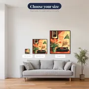 Retro Record Player and Orange Tulips Diamond Painting – available sizes