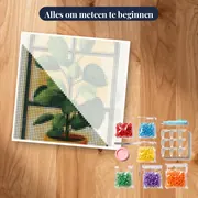 Groene kamerplant voor de boogvormige ruit - Diamond Painting – pakket klaar om te beginnen