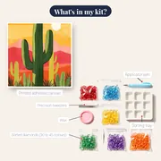 Cactus and Sun in the Mexican Desert Diamond Painting – kit contents