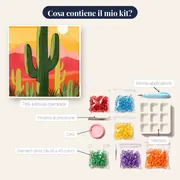 Cactus e sole nel deserto messicano - Diamond Painting – contenuto del kit