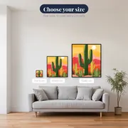 Cactus and Sun in the Mexican Desert Diamond Painting – available sizes