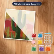 Kaktus und Sonne in der mexikanischen Wüste Diamond Painting – Set bereit zum Loslegen
