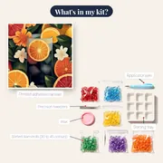 Large Citrus Iced Tea Diamond Painting – kit contents