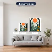 Black Cat Silhouette in Tropical Arch Diamond Painting – available sizes