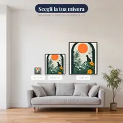Sagoma di gatto nero in un arco tropicale - Diamond Painting – misure disponibili