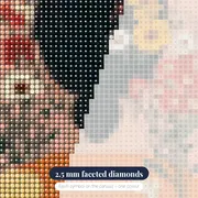 Woman in Orange Sweater with Flowers in Hair Diamond Painting – diamond close-up