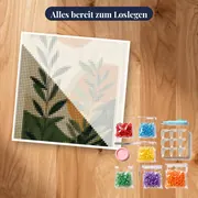 Abstrakte Blätter und Sonne im Boho-Stil Diamond Painting – Set bereit zum Loslegen