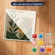 Abstracte bladeren en zon in boho-stijl Diamond Painting – pakket klaar om te beginnen