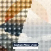 Der Fuji und der leuchtende Herbstwald Diamond Painting – Nahaufnahme der Steine