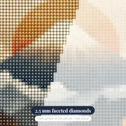 Mount Fuji and Blazing Autumn Forest Diamond Painting – diamond close-up