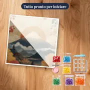 Diamond Painting Monte Fuji e Foresta Autunnale Fiammeggiante – kit pronto per iniziare
