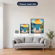 Marble Staircase by the Sea at Sunset Diamond Painting – available sizes