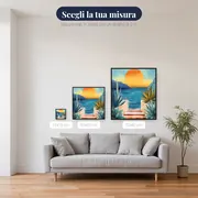 Scalinata di marmo davanti al mare al tramonto Diamond Painting – misure disponibili