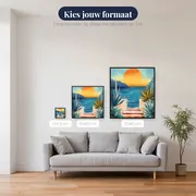 Marmeren trap voor de zee bij zonsondergang Diamond Painting – beschikbare formaten