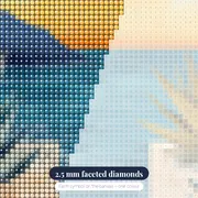 Marble Staircase by the Sea at Sunset Diamond Painting – diamond close-up