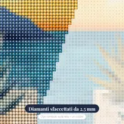 Scalinata di marmo davanti al mare al tramonto Diamond Painting – primo piano dei diamanti