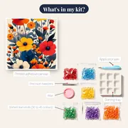 Colorful Poppies and Anemones Diamond Painting – kit contents