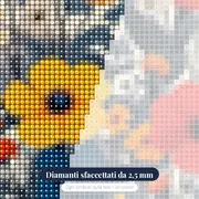 Motivo di papaveri e anemoni colorati - Diamond Painting – primo piano dei diamanti