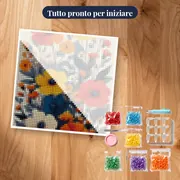 Motivo di papaveri e anemoni colorati - Diamond Painting – kit pronto per iniziare