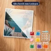 Mittelmeertreppe mit Agaven Diamond Painting – Set bereit zum Loslegen