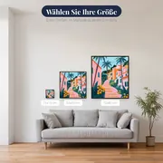 Mittelmeergasse mit Palmen Diamond Painting – verfügbare Größen