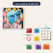 Vicolo di Positano ai limoni Diamond Painting – contenuto del kit