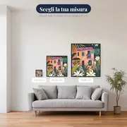 Casa rosa e fogliame tropicale Diamond Painting – misure disponibili
