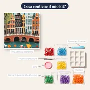 Canali di Amsterdam, biciclette e tulipani Diamond Painting – contenuto del kit