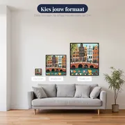 Diamantschilderij Amsterdamse grachten, fietsen en tulpen – beschikbare formaten