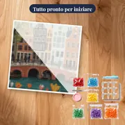 Canali di Amsterdam, biciclette e tulipani Diamond Painting – kit pronto per iniziare