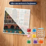 Diamantschilderij Amsterdamse grachten, fietsen en tulpen – pakket klaar om te beginnen