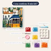Tram 28 Giallo di Lisbona Diamond Painting – contenuto del kit