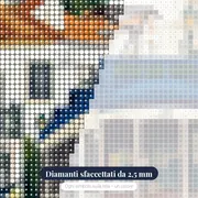 Tram 28 Giallo di Lisbona Diamond Painting – primo piano dei diamanti