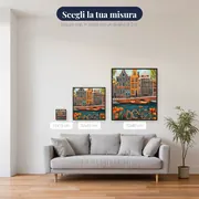 Bicicletta arancione lungo i canali di Amsterdam Diamond Painting – misure disponibili