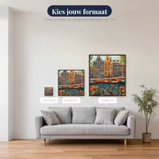 Oranje fiets aan de Amsterdamse grachten Diamond Painting – beschikbare formaten